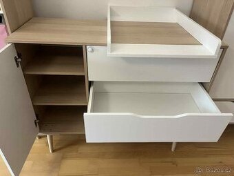 Detsk komoda s prebalovcim pultem + krin LITTLESKY Sofie