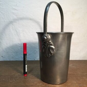 Kyblík kbelík nádoba z cínu. Masivní cín punc. 1 kg cínu