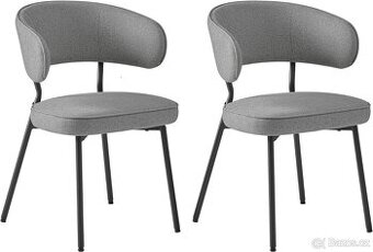 Sada 2 jídelních židlí, tmavě šedá-LDC112G01