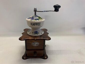 Porcelánový stolní mlýnek na kávu - květiny