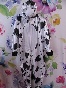 Karnevalový nový kostým-overal Kravička s hlavou vel.116