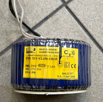 Toroidní transformátor 230V/24-25V/10A