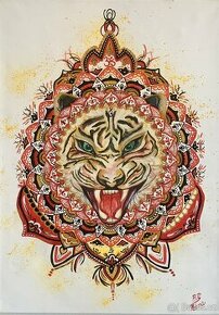 Obraz Mandala Tygr Hu