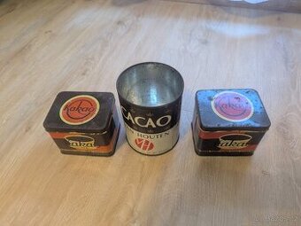 🎒 Retro plechové dózy od kakaa – cena 90 Kč 🎒