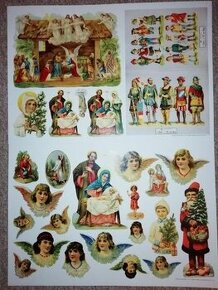 Historické perníkovky -betlém, andělíček; 3 archy bez výseku