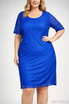 Modré krajkové šaty