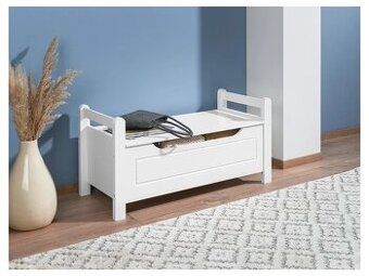 Bílá lavička s úložným prostorem - 1