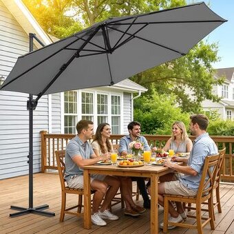 Zahradní otočný a naklápěcí slunečník