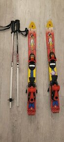 Lyže dětské Blizzard 80 cm a vázání Salomon+hůlky