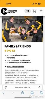 Větrný tunel pro 5 osob