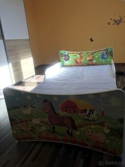 Dětská postel farma se šuplíkem 160x80
