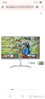 PLS LCD monitor Philips 246E7Q bílý