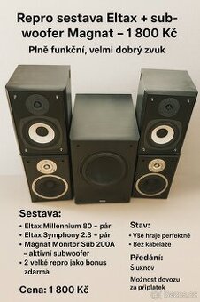 🔊 Repro sestava Eltax + subwoofer Magnat