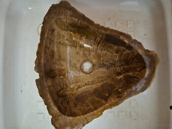 Luxusní umyvadlo ze ZKAMENĚLÉHO DŘEVA - originál