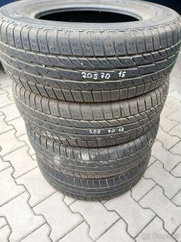 4x celoroční pneumatiky 205/70 15