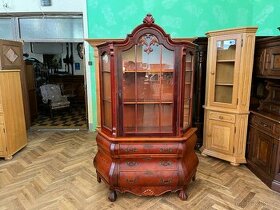 Komoda s vitrínou, zámecká, 1 dvířka, 3 šuplíky