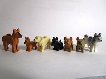 Lego figurky pes vlčák, Husky, labrador, buldok, teriér - 1