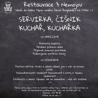 Restaurace 3 NEMOJOV hledá posilu :-)
