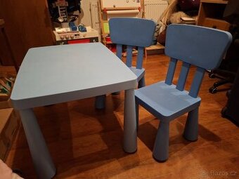 Detsky IKEA stolek s zidlickama Mamut
