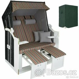 NOVÝ Plážový koš (ratanové lehátko) s polstrováním