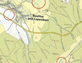 Prodej pole 55 502 m2 - Bystřice pod Lopeníkem
