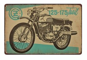 plechová cedule - motocykl ČZ 125-175 Trail (dobová reklama)