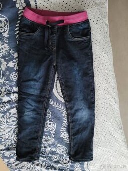 Zateplené džíny pro holku, v.140