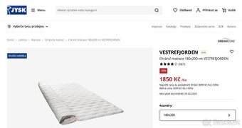 JYSK chránič matrace 180 x 200 Vestrefjorden Dreamzone