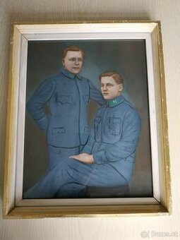 Historický portrét - pastel na kartonu, originál