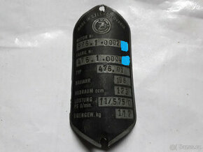 ČZ 125/476 - štítek