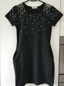 Dámské/dětské černé šaty s perličkama Xs-S - 1
