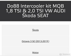 do88 performance intercooler na Škodu, Audi, Seat, VW