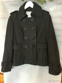 Antracotově šedý krátký vlněný kabátek vel. 38 - 1