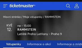 Lístky koncert Rammstein 12.5. Stání B