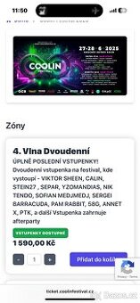 Coolin festival 2025 dvoudenní lístek 1x