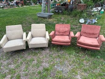RETRO otáčecí párová křesla - cena za pár 600,-