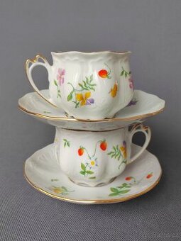 Porcelánová čajová sada šálků s podšálkem Moritz Zdekauer