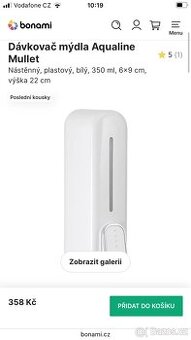 Nástěnný plastový dávkovač mýdla bílý