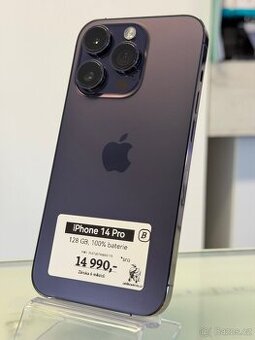 iPhone 14 Pro - 128GB - 100% BAT - 6M ZÁRUKA
