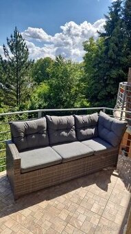 Zahradní set Paola 2 pro 4-6 osob, tmavě šedý ratan