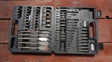 Sada vrtáků dřevo, kov, bity, nástavce v kufříku