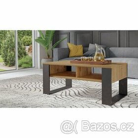 Konferenční stolek dub artisan/černý - 1