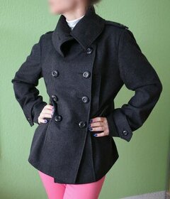 Zimní antracitový kabát New Look vel.42 - 1