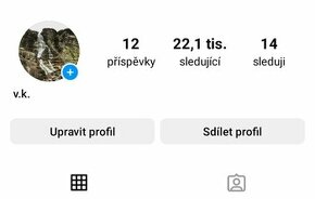 Instagram účet 22tis. sledujících
