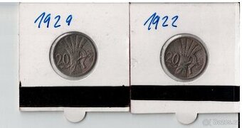 20 haléře Československo 1929R/1922R - 1