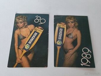 2x starý kartičkový kalendář Kateřina Brožová, Sazka... 1989