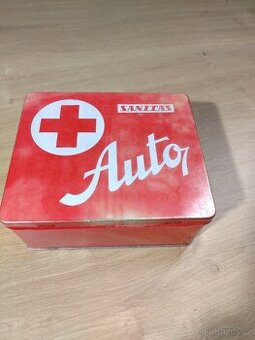 Retro Autolékárnička v plechové krabičce Sanitas Auto