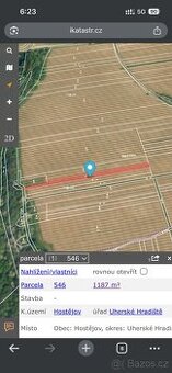 Prodám 1/4 podíl na pozemku – vinice, Hostějov (parc. č. 546