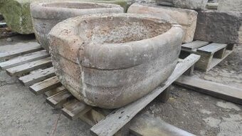 Stará kamenná mušle, mramorová mušle, 1 ks, koryto