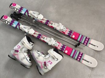 Prodám dívčí lyžařský set. Lyže Elan 120cm.